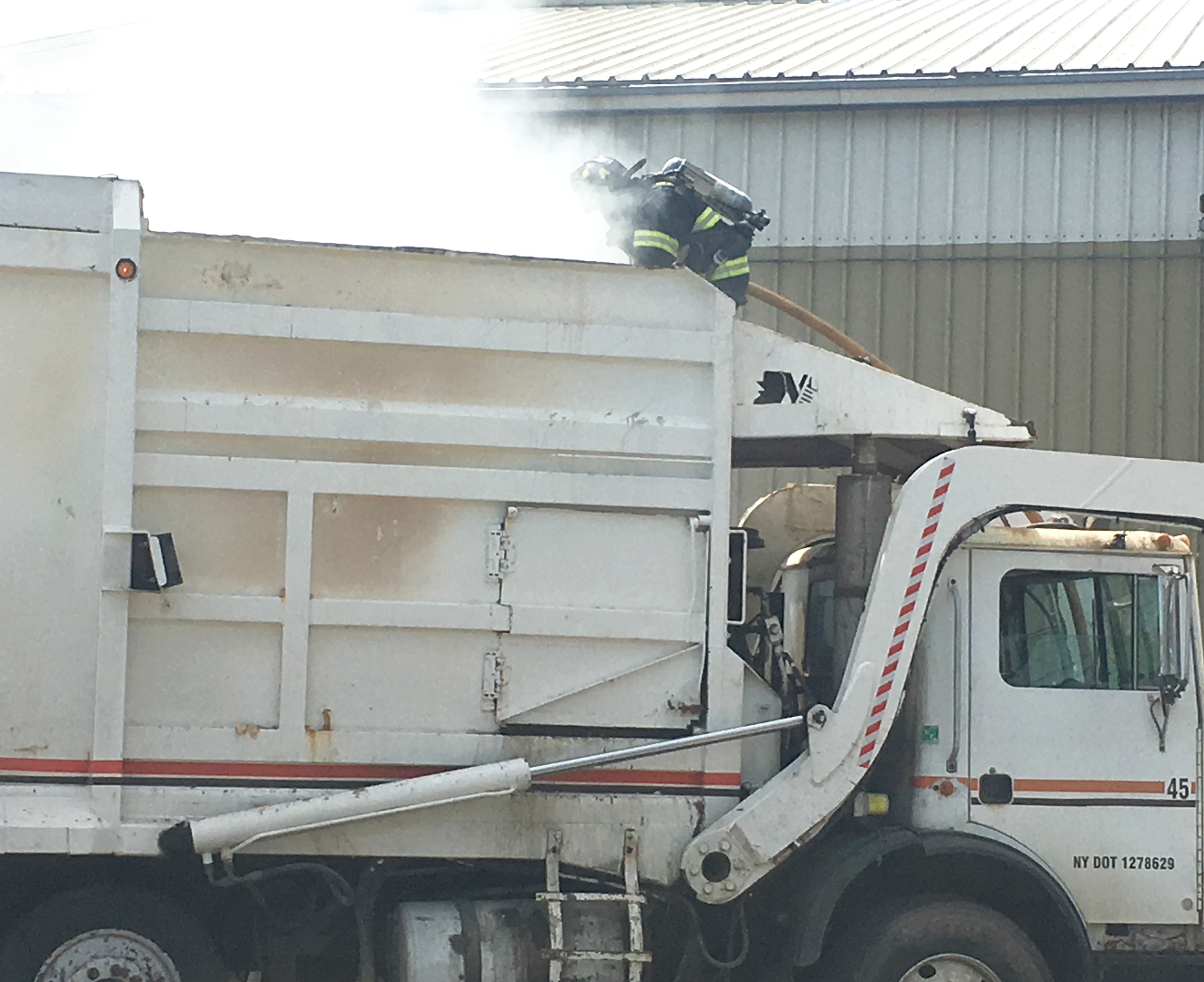 Fire in back of garbage truck at Fredonia transfer station News